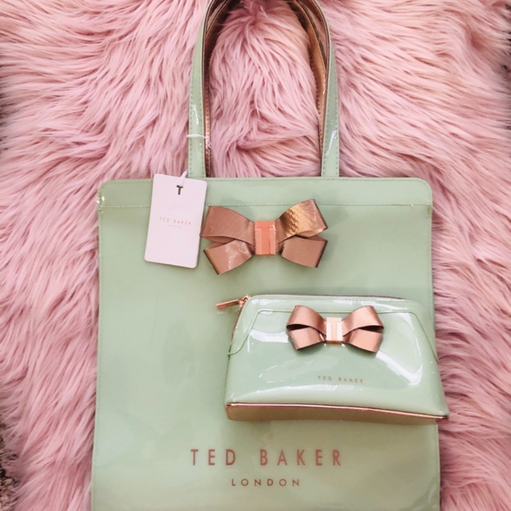 Ted Baker Vinyl Tote with Makeup/Accessory Bag